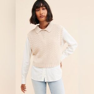 Free People We The Free Winding Road Sweater Vest in Ivory